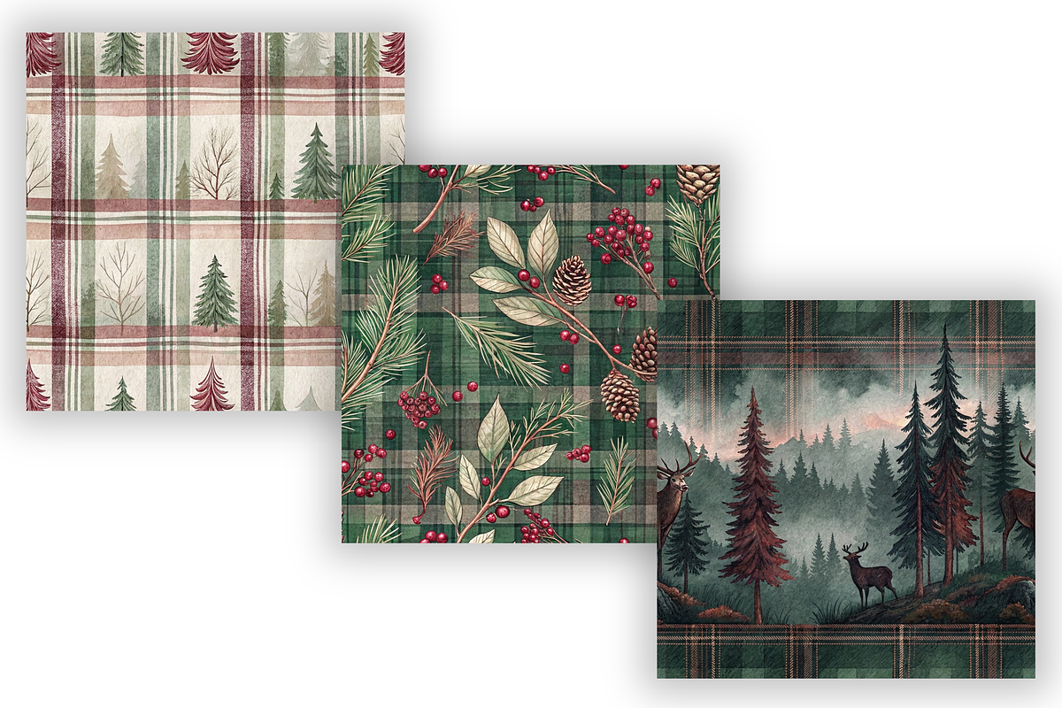 Elegant Plaid Cozy Pattern Bundle, a Pattern Graphic by FloridPrintables (Photo 3 of 8)