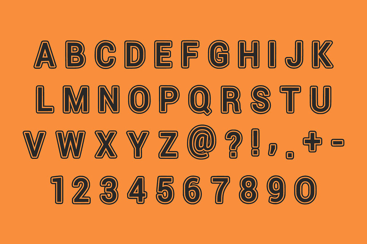 Beach Vintage Outline Display Font, a Blackletter Font by Fourteen Letter (Photo 4 of 4)