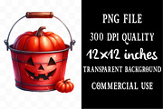 Watercolor Halloween Bucket, an Illustration by Designking (Thumbnail 4 of 5)