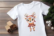 Christmas Deer. Watercolor PNG., an Animal Illustration by KENO Mascots (Thumbnail 3 of 8)
