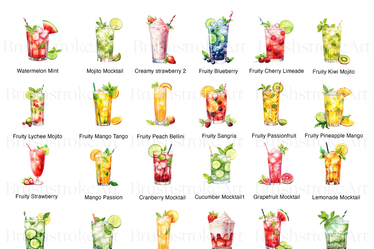 Mocktail Clipart Illustrations Pack