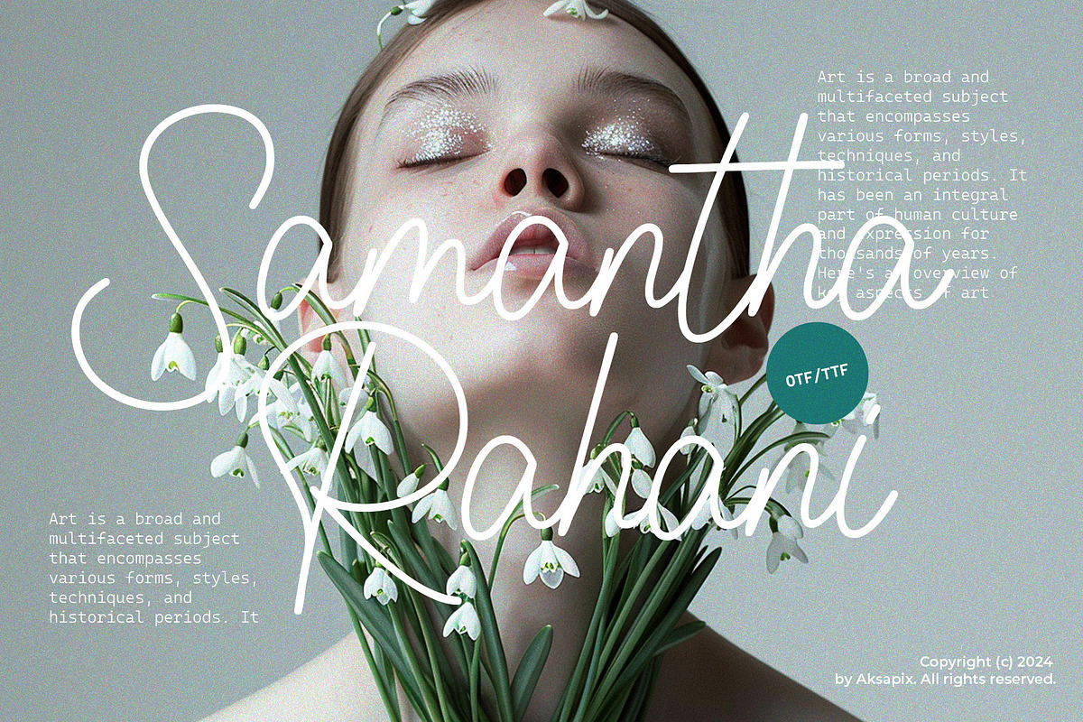 Melfianita - Monoline Script Font, a Script Font by Aksapix Studio (Photo 2 of 10)