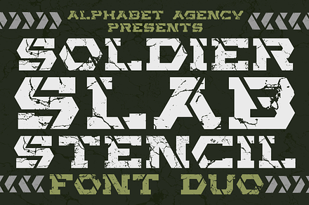 Soldier Slab Stencil Font Duo, a Slab Serif Font by Alphabet Agency