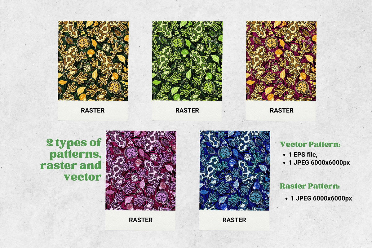 Magic Frogs Line Art Patterns, a Pattern Graphic by ilonitta (Photo 4 of 13)