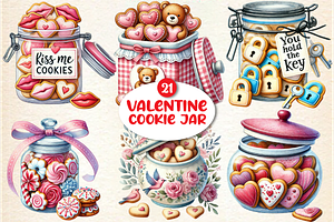 Valentine Clipart, Valentine Cookie, a Seasonal Illustration by DreamArtGraphic