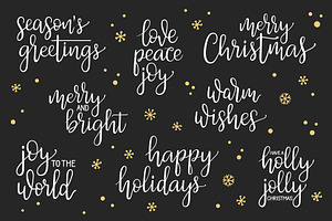 Christmas Hand Lettering Vector Set