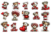 Whimsical Valentines Bear Clipart, an Illustration by Dream Creation (Thumbnail 6 of 6)