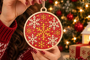 Double Snowflake Ornament SVG File, an Object Graphic by Libby Wishes (Thumbnail 1 of 3)