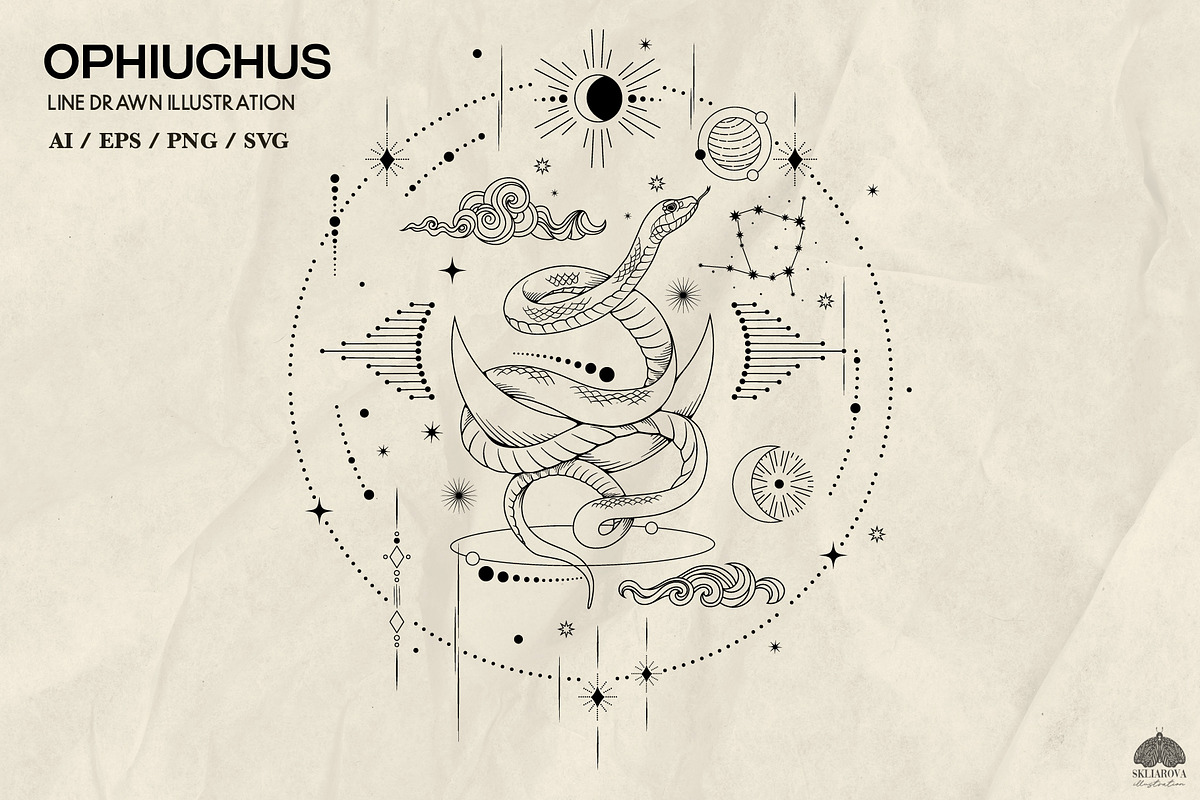 Zodiac signs line art + Procreate, a Decorative Illustration by Skliarova (Photo 16 of 16)