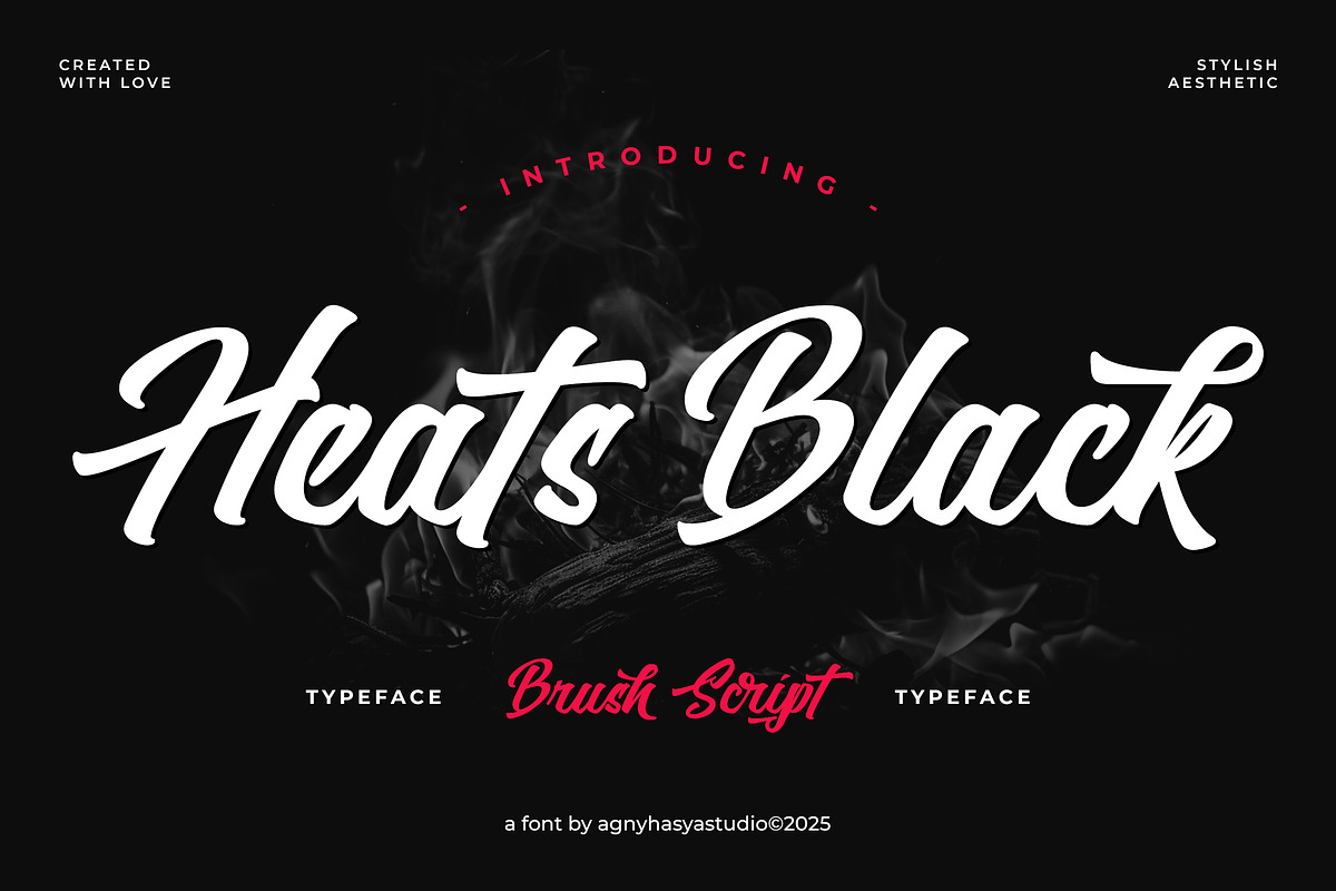 Heats Black - Script Font, a Script Font by agnyhasyastudio (Photo 1 of 12)
