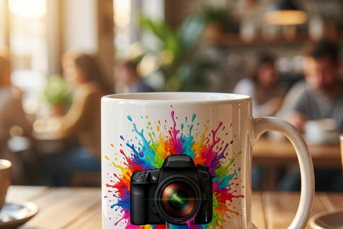 Rainbow Camera Paint Splash, a Shirt Mockup by Vector Stall (Photo 14 of 14)