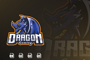 Dragon Mascot Logo Template, a Branding & Logo Template by HasnainGFX (Thumbnail 1 of 3)