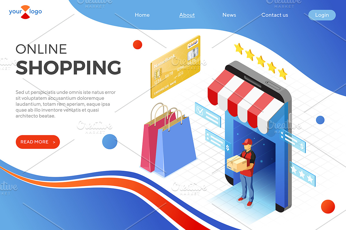 Internet Shopping Delivery Isometric, a Person Illustration by TAlex (Photo 6 of 6)