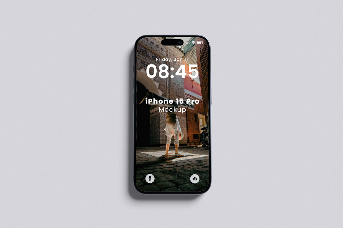 iPhone 15 Pro Mockup, an iPhone Mockup by Pikachudesign (Photo 2 of 5)