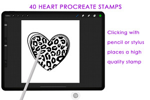 Procreate Heart Stamps 40 Brushes