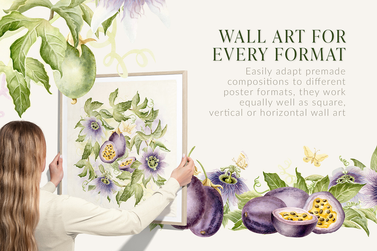 Passion Fruit Watercolor Clip Art, a Food Illustration by Elena Malgina Clipart (Photo 14 of 16)