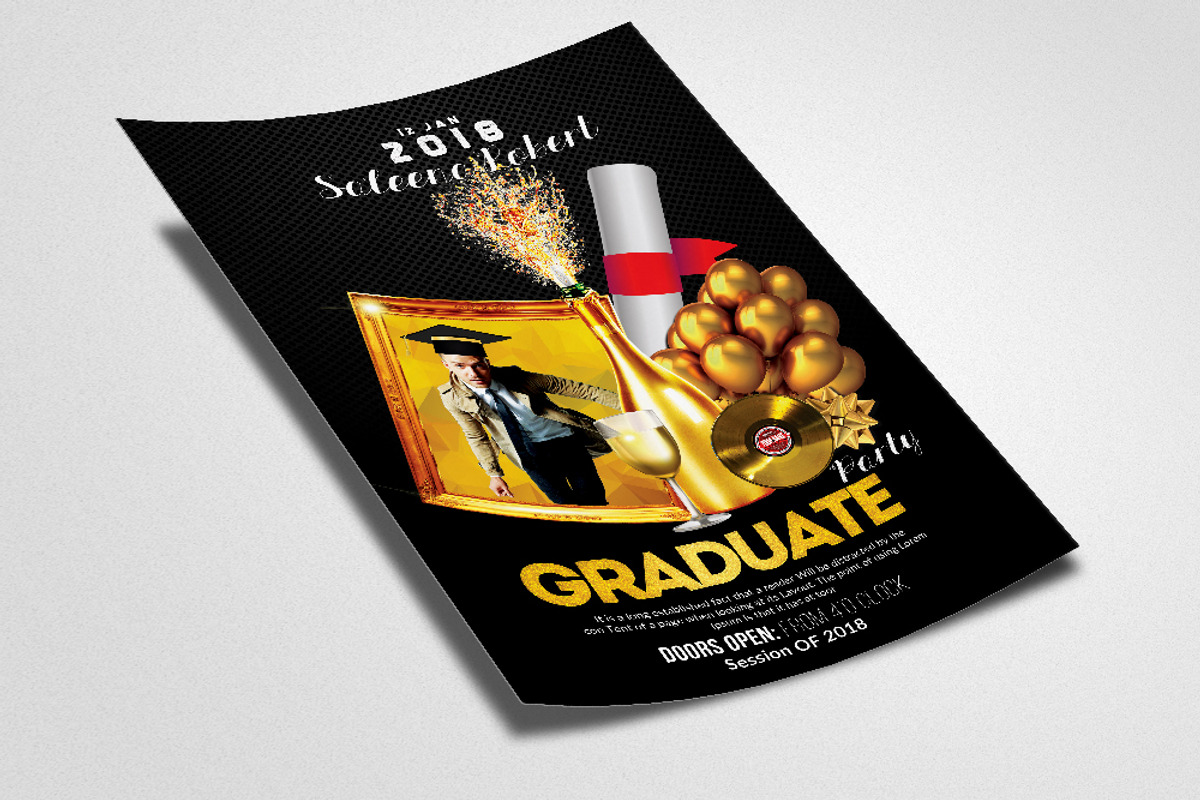 Graduate Party Flyer Template, a Flyer Template by Business Flyers (Photo 3 of 3)