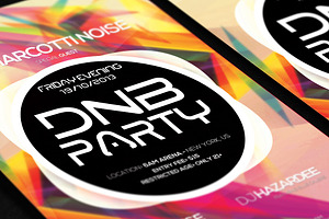 DnB Party Club Colorful Poster/Flyer