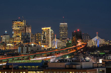 Scene of boston skyline containing boston, skyline, and usa, an Architecture Photo by Tzido Gallery