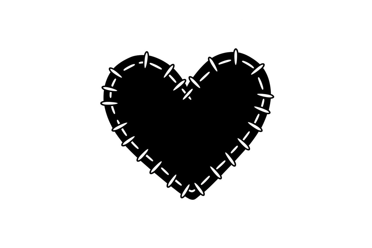 Stitched Heart Silhouette Vector Bun, an Illustration by Designs_River (Photo 24 of 41)