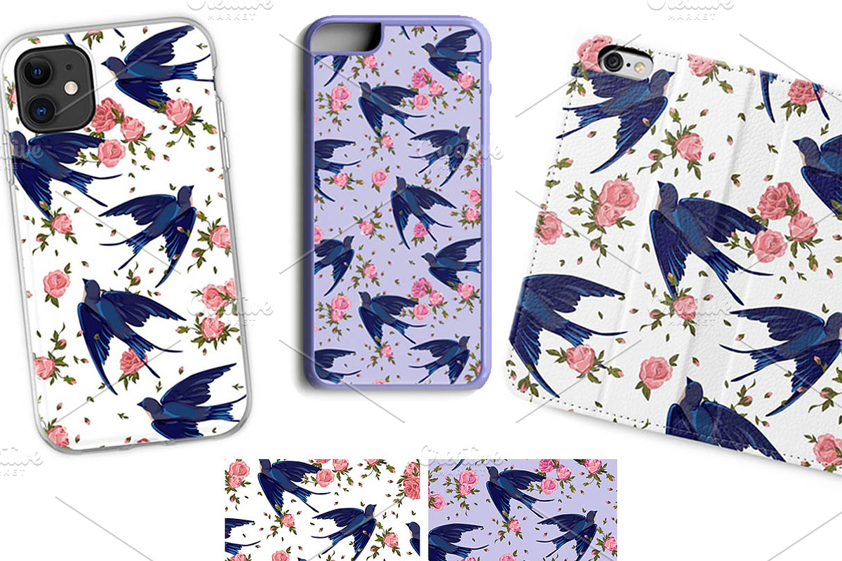 Swallow and flowers collection, a Decorative Illustration by Sweet_print (Photo 2 of 4)