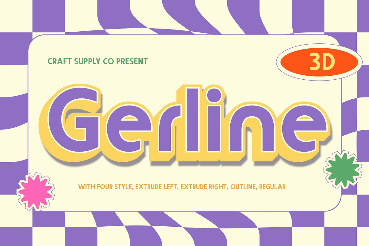 Gerline 3D, a Sans Serif Font by Craft Supply Co. (Photo 1 of 8)