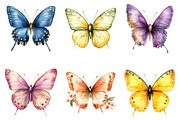 Watercolor Cute Butterfly Clipart, an Illustration by SinaCreation (Thumbnail 3 of 5)