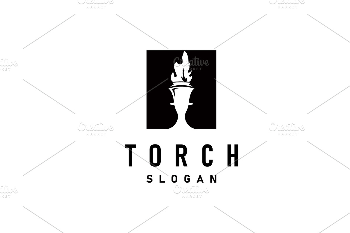 Illustration black silhouette torch, a Branding & Logo Template by Maylianaw28
