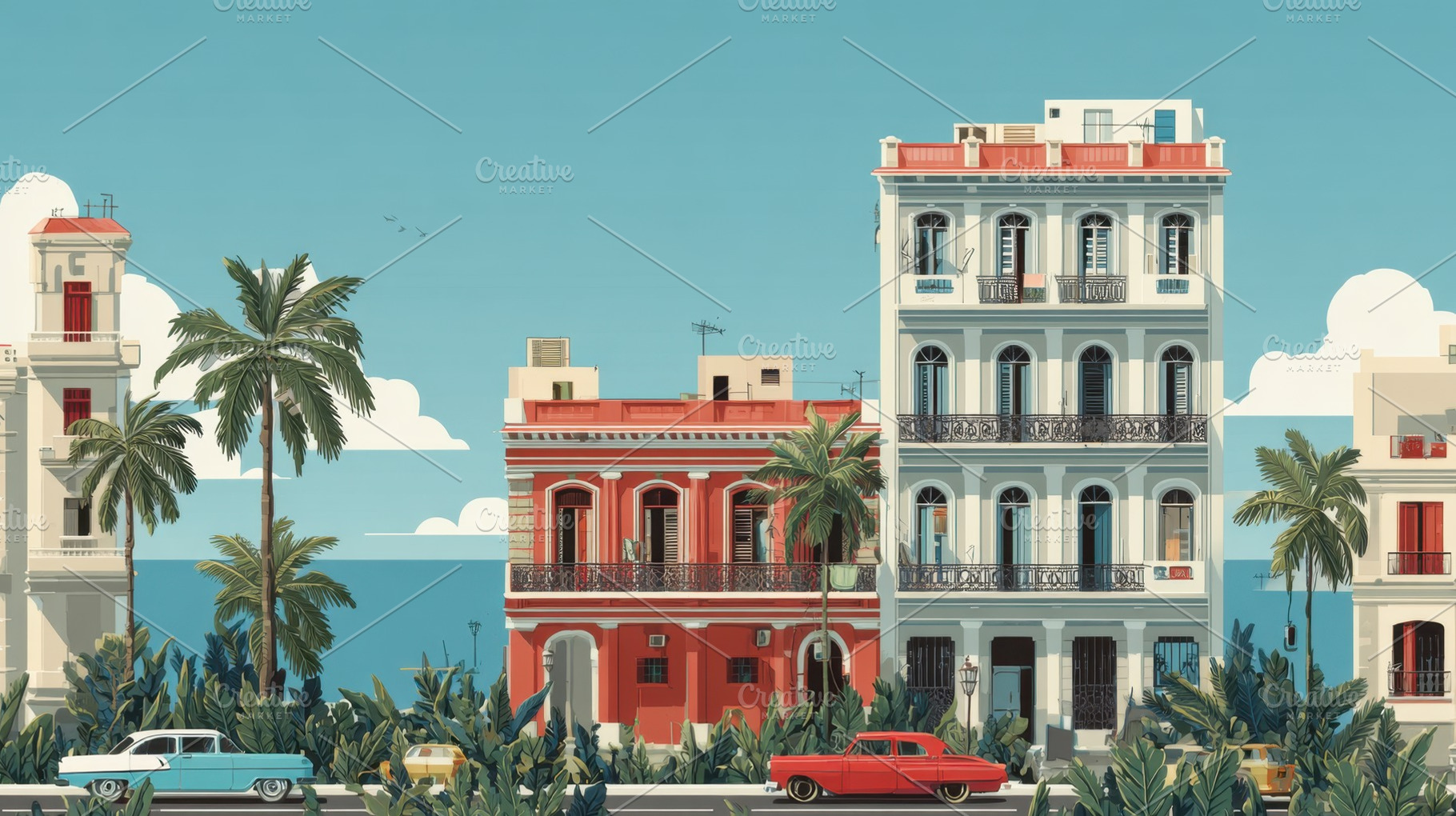 Bright buildings by the shore, a Photo by Beautiful things