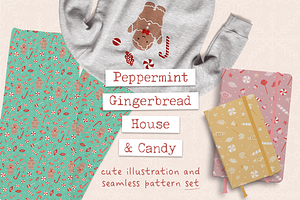 Peppermint Gingerbread House & Candy