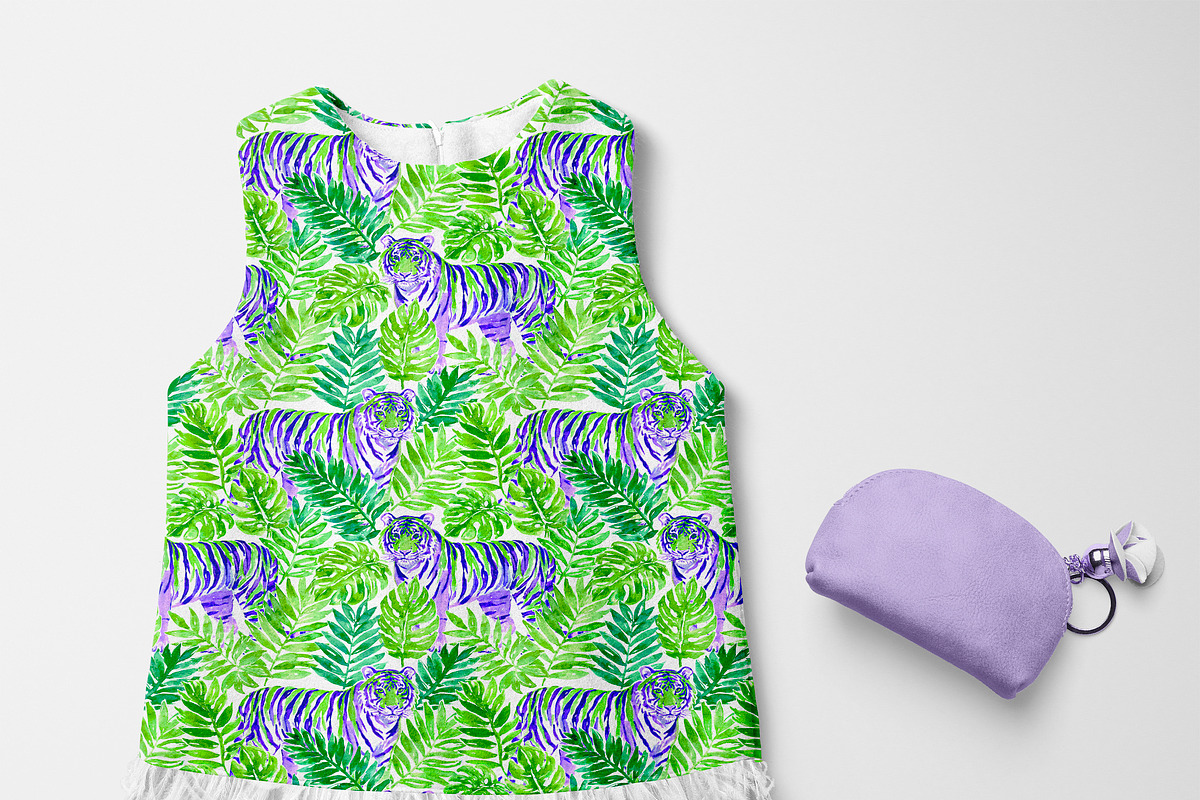 Seamless Colourful Tiger Patterns, a Pattern Graphic by The Preppy Artist (Photo 10 of 11)