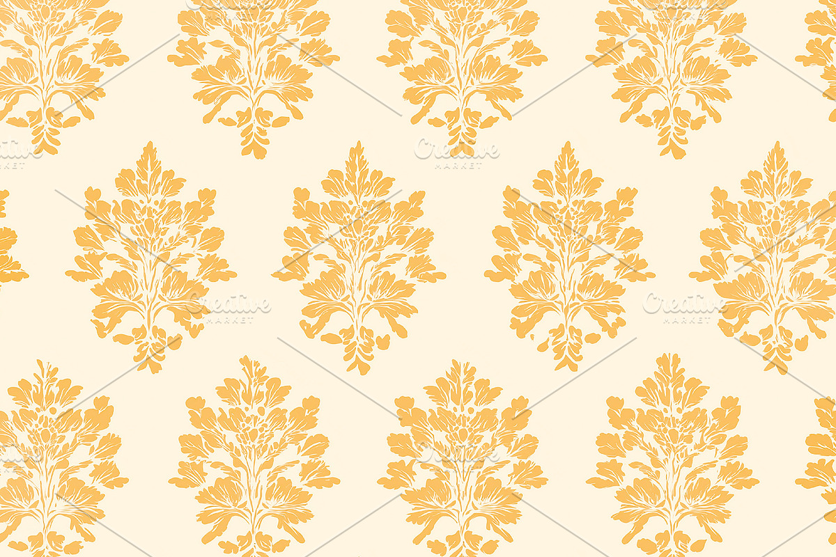 Seamless pattern seamless gold damask pattern creating a classic, a Pattern Graphic by Studio ANNA