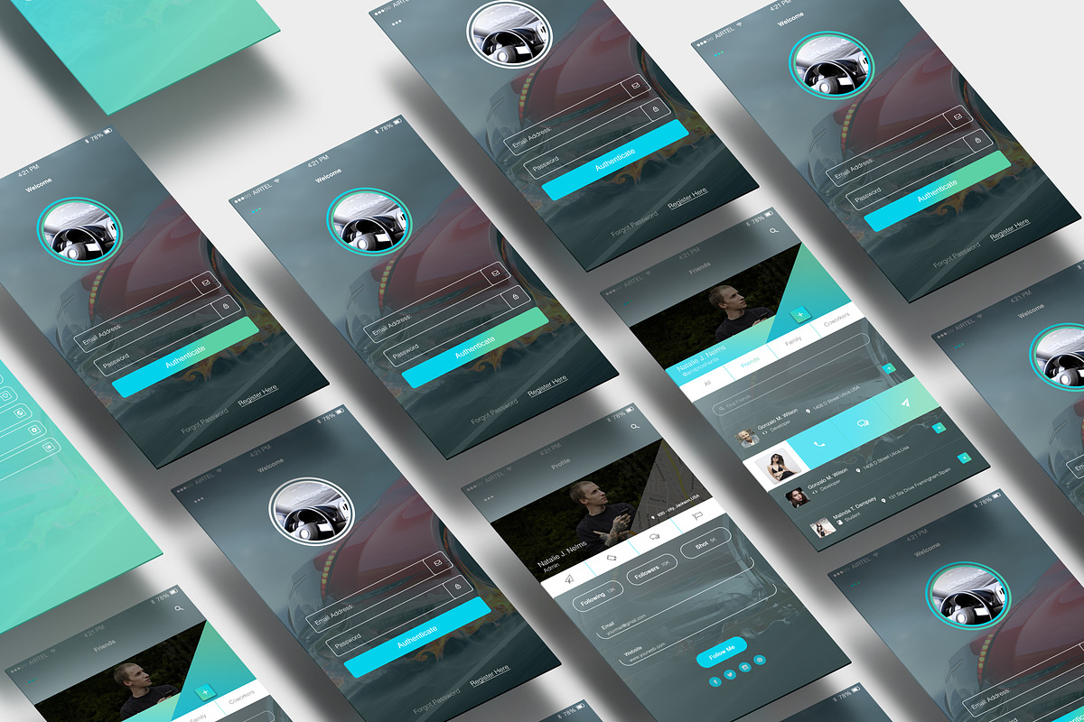 Mobile Phone - Flat App UI, an iPhone Mockup by Proshanta Sarker (Photo 1 of 3)