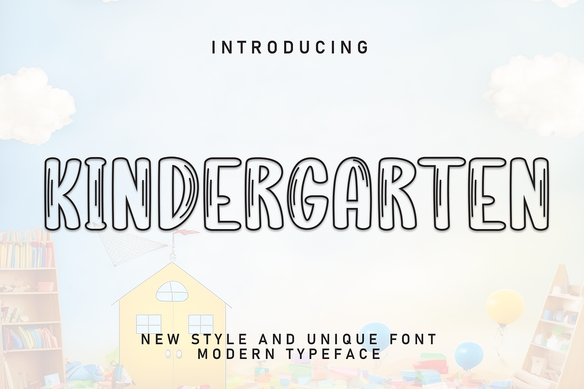 Kindergarten | Script Font, a Script Font by Scratchones (Photo 1 of 8)