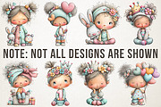 Birthday Baby Girl Clipart, an Illustration by RobertsArt (Thumbnail 5 of 7)