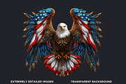 Patriotic Bald Eagle Clipart PNG V2, a Seasonal Illustration by ThatsDesignArt (Thumbnail 3 of 10)