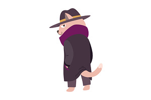 Cat detective character, an Animal Illustration by Things for designers