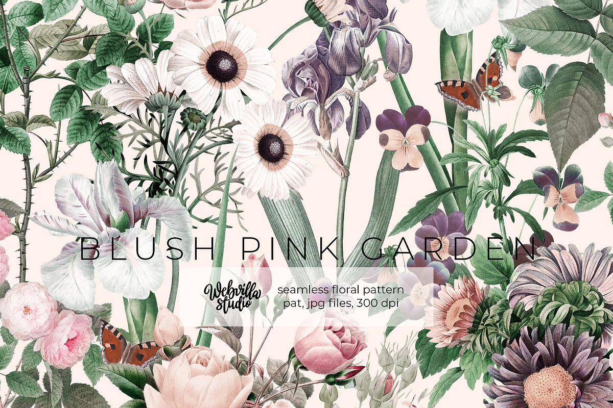 Blush Pink Garden Wallpaper, a Wallpaper Graphic by Webvilla Studio (Photo 1 of 6)