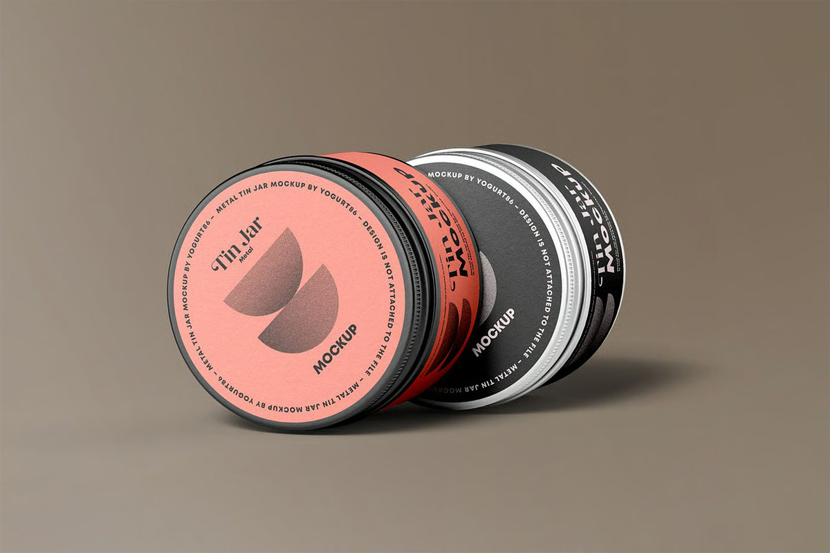 Metal Tin Jar Mock-up, a Packaging Mockup by zippypixelstudio (Photo 2 of 10)