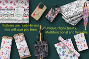 Bright watercolor flowers 1, a Pattern Graphic by Digital illustration shop (Thumbnail 3 of 4)