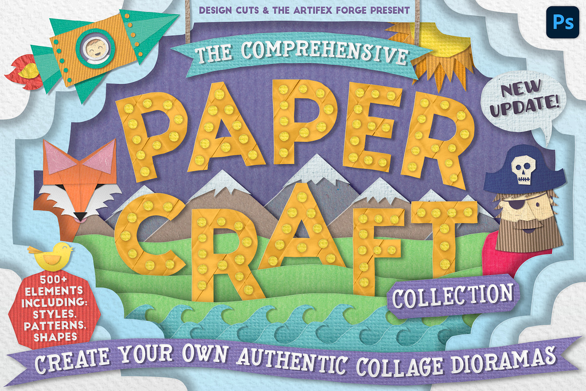 Paper Craft Collection For Photoshop, an Object Graphic by The Artifex Forge (Photo 1 of 17)