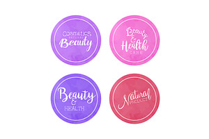Cosmetics Natural Beauty Labels, an Object Illustration by TopVectors