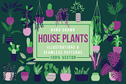 House plants Illustrations & Pattern, a Pattern Graphic by Blue Lela Design (Thumbnail 2 of 9)