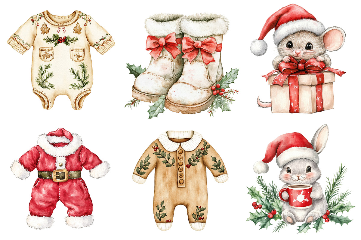 Baby First Christmas Clipart, a Seasonal Illustration by CitraGraphics (Photo 4 of 5)
