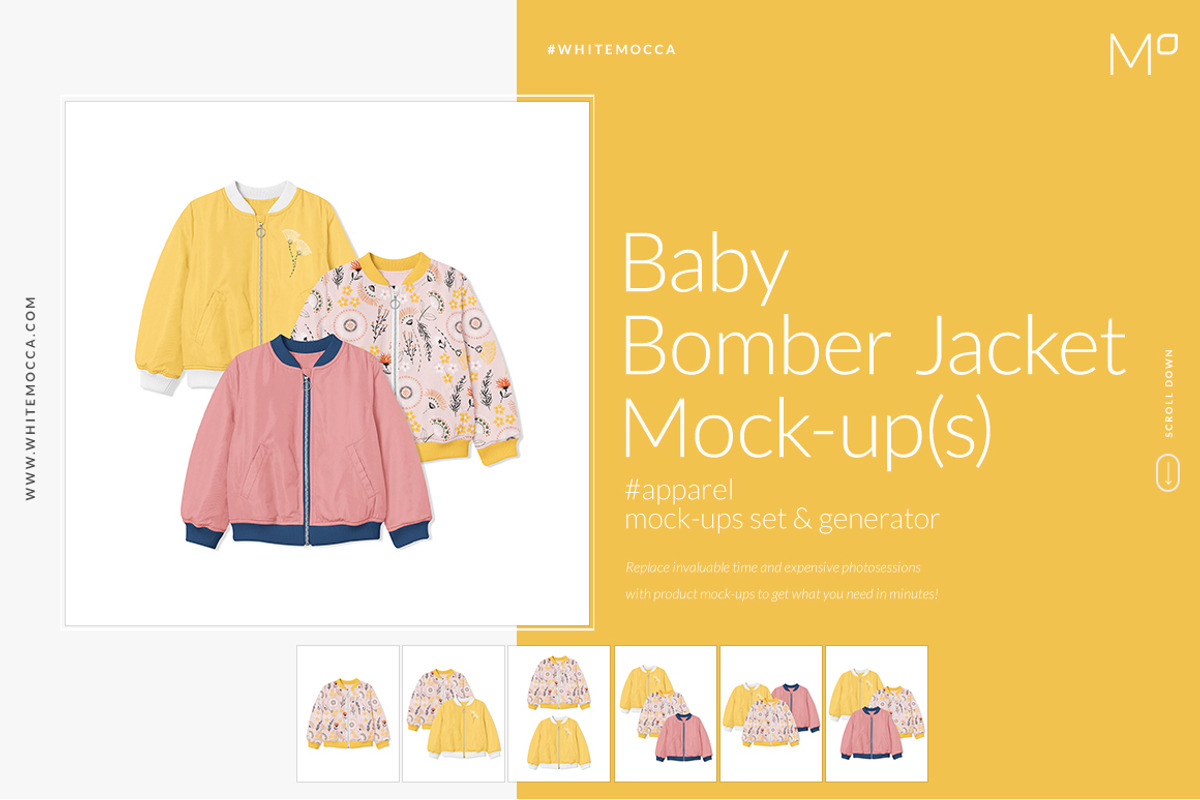 Baby Bomber Jacket Mock-ups Set, a Hoody Mockup by Mocca Mockups Store (Photo 1 of 22)