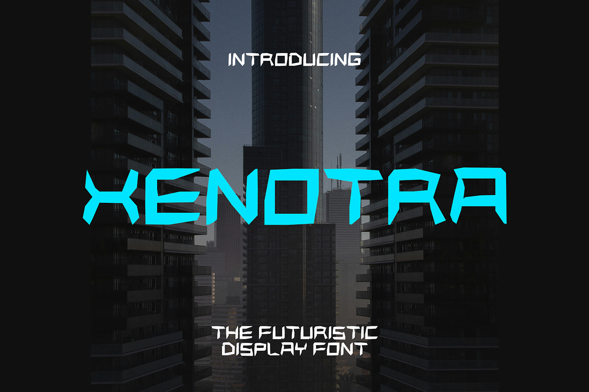 Xenotra Futuristic Display, a Sans Serif Font by mesuka (Photo 1 of 5)