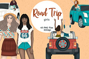 Road Trip Clipart | Summer Girl, a Person Illustration by GlamArtZhanna (Thumbnail 1 of 5)