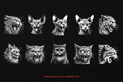 10 Bundle Dark Art Cats Gothic, an Illustration by Morspective (Thumbnail 6 of 7)