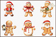 Christmas Gingerbread Man Clipart Bu, an Illustration by Sublimation Artist (Thumbnail 3 of 6)