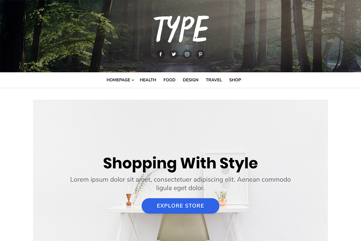 Type WordPress Theme, a WordPress Template by Design Lab